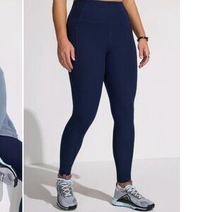 MONDETTA | Basket Weave Leggings | Navy Blue | Small